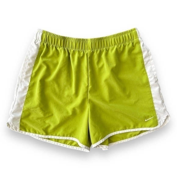 NIKE Lime Green and White Active Shorts | Size Small - Picture 1 of 6
